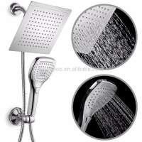 Amazon/Ebay Hot Selling Ultra-Luxury 9" Rainfall Shower Head / Handheld Combo with Convenient Push-Button Flow Control Button