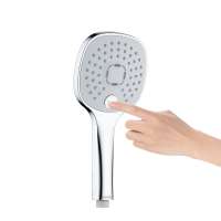 Leelongs New 3 Functional Square Massage Button Hand Shower For Wall Mounted