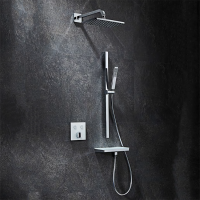 Contemporary  Push Button Wall Mount Bathtub Shower Faucet